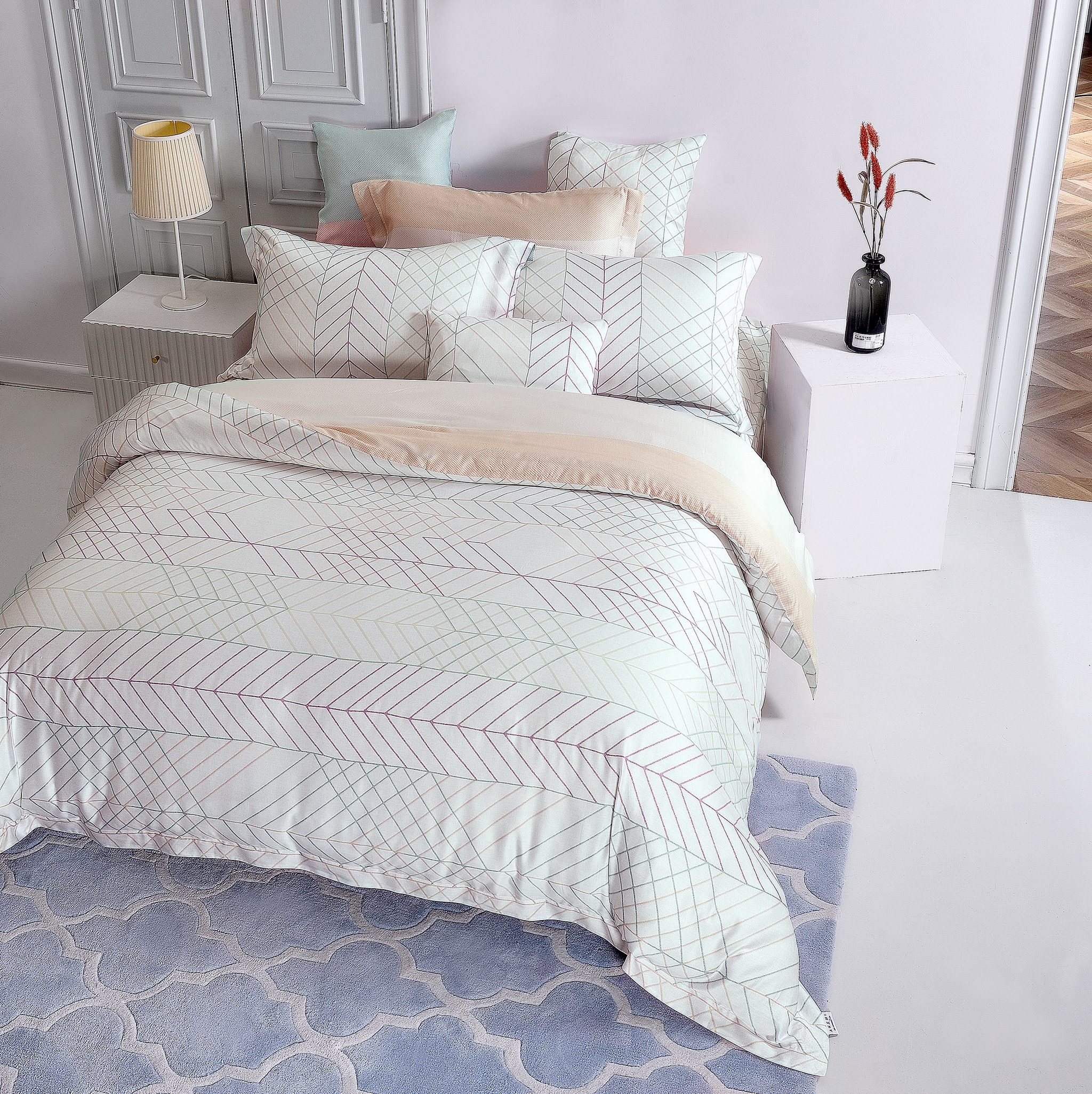 Bộ Ga kèm Vỏ Chăn Akemi Tencel Virtuous v2, gồm 6 món (Super King / King / Queen)