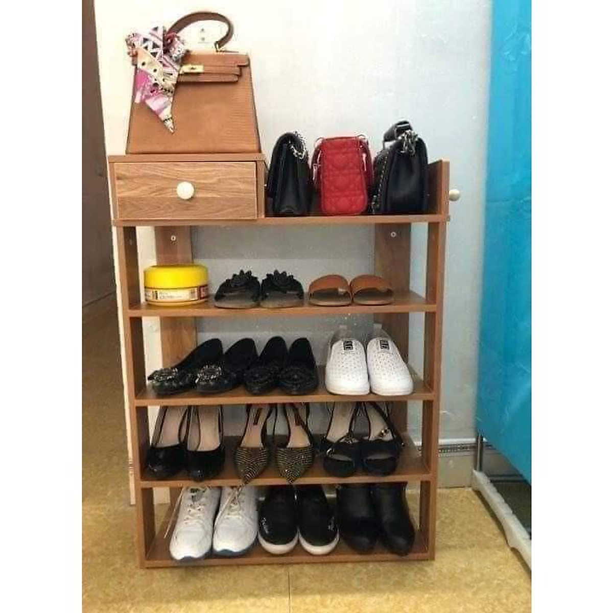Kệ giày gỗ 5 tầng đựng giày dép tiện ích