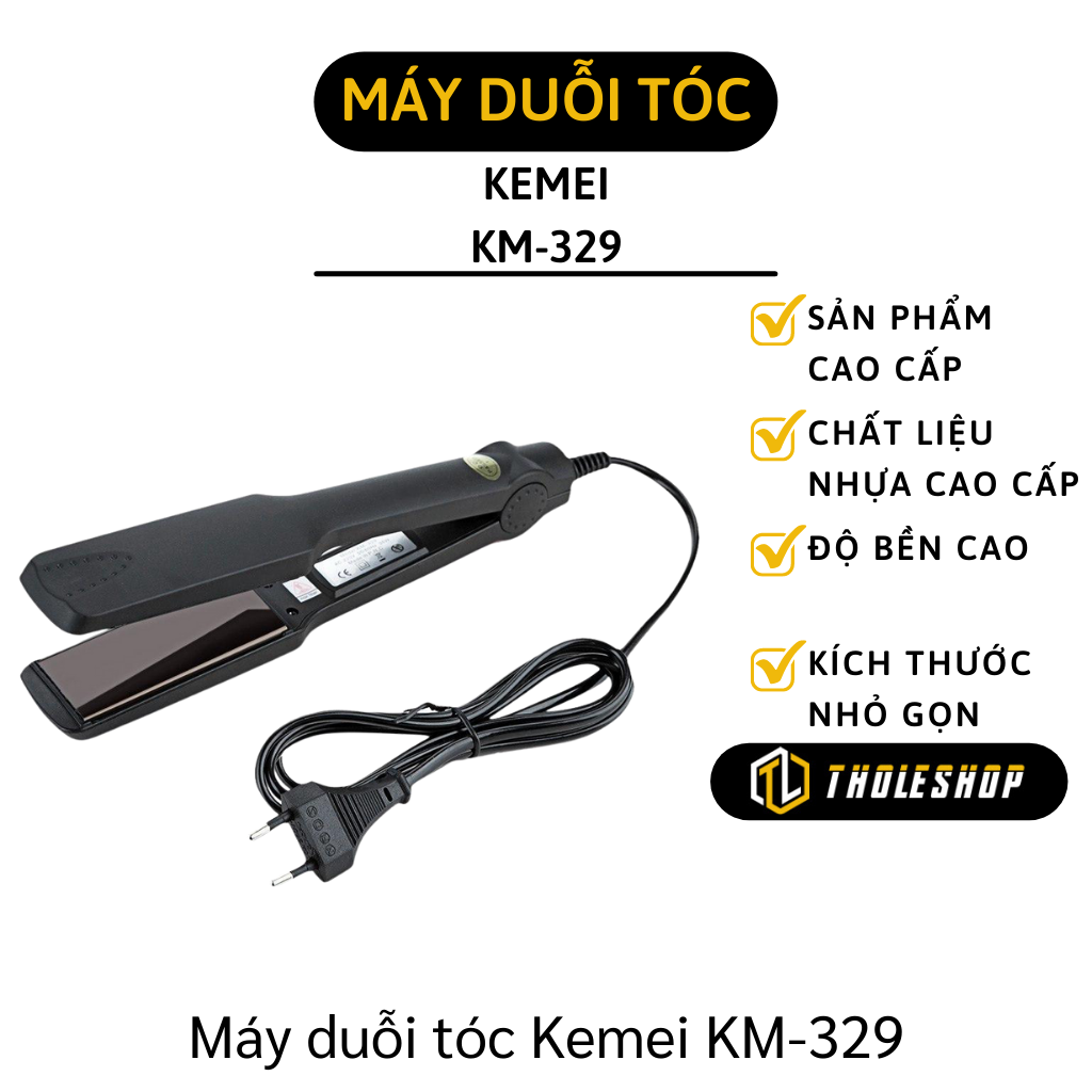 Máy duỗi tóc thẳng - Máy ép tóc thẳng Kemei KM-329 - Máy kẹp thẳng tóc nóng nhanh bản lớn- SIQ7