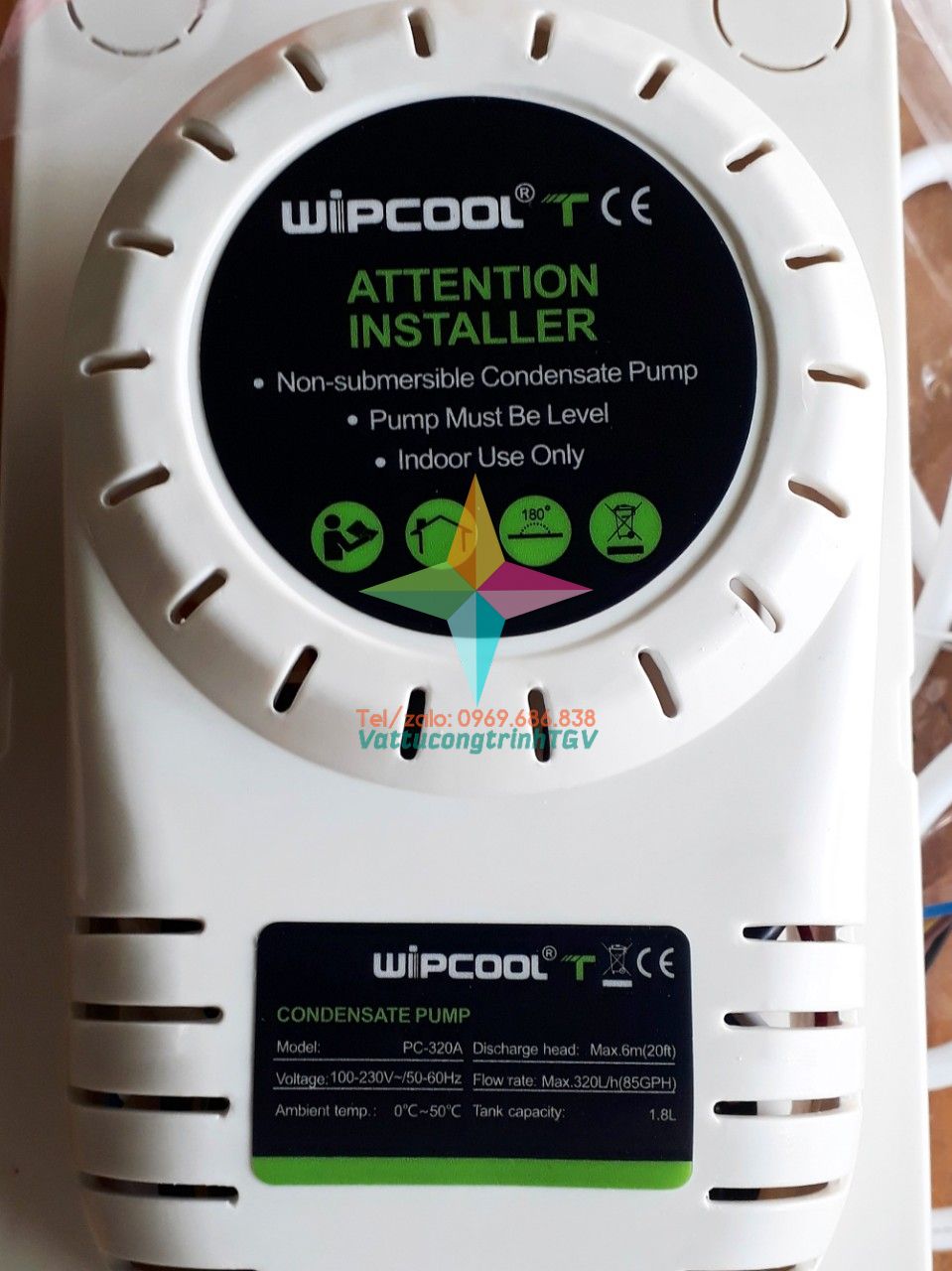 Bơm xử lý nước thải điều hòa WIPCOOL PC-320A (loại 6m)