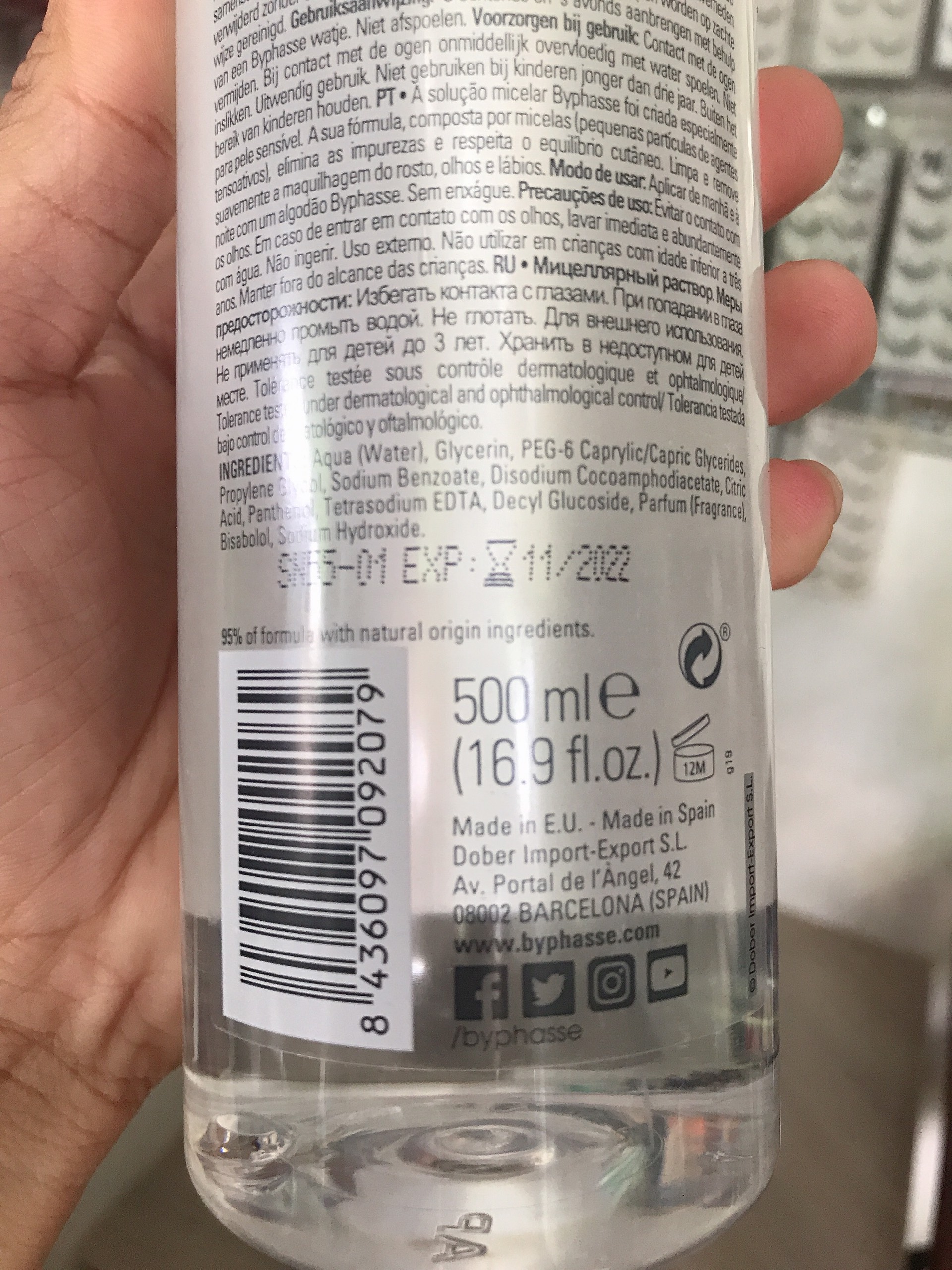 Nước tẩy trang Byphasse 500ml
