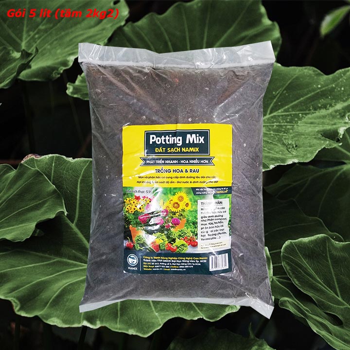 Đất sạch Namix giàu dinh dưỡng 5dm3 (khoảng 2kg2)