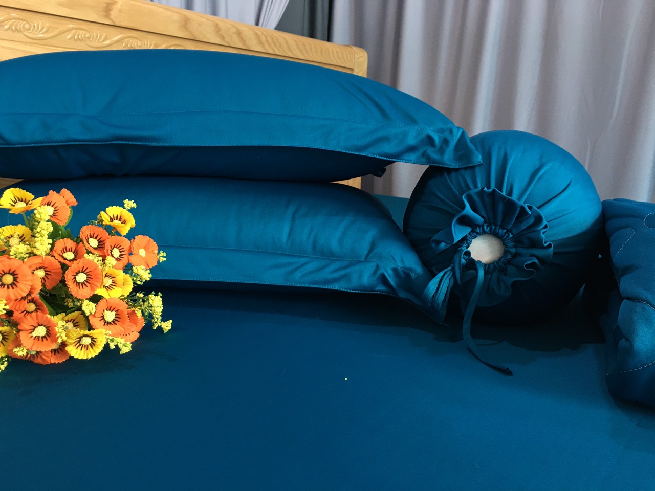 Drap Lẻ Thun Lạnh Hàn Quốc Lan Phạm Bedding - Màu Xanh Cổ Vịt