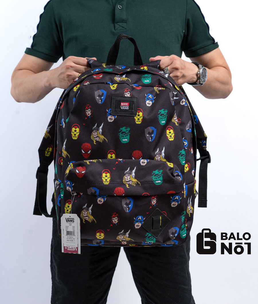 [HCM]Balo Cao Cấp Van.s X Marvel Old Skool II Backpack – Black