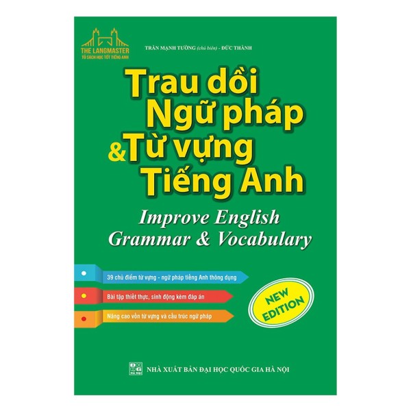 Sách - Trau dồi ngữ pháp và từ vựng tiếng Anh (improve English Grammar & Vocabulary) Mhbooks tặng Bookmark