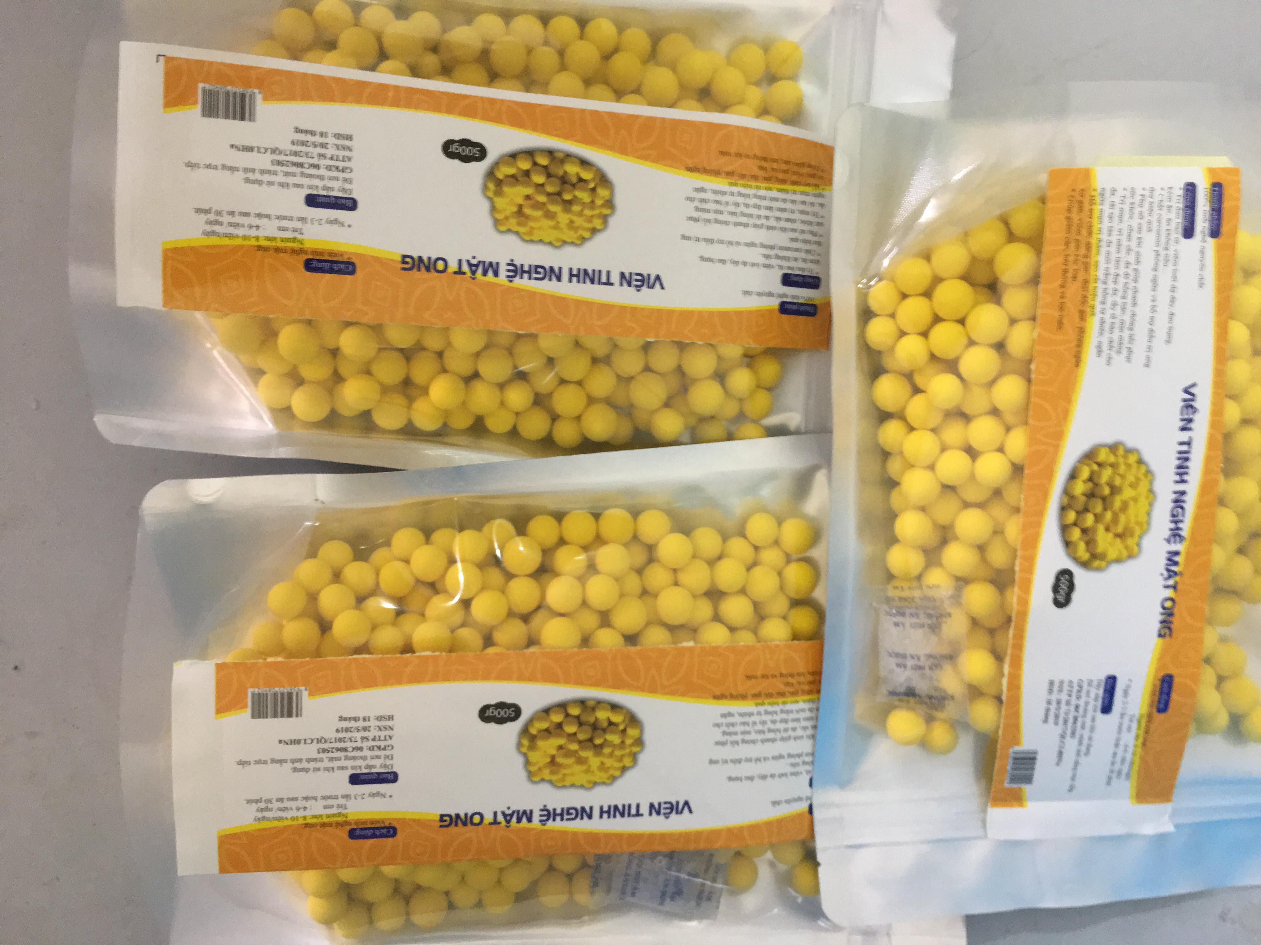 Viên nghệ mật ong ( đóng túi zíp 500g )