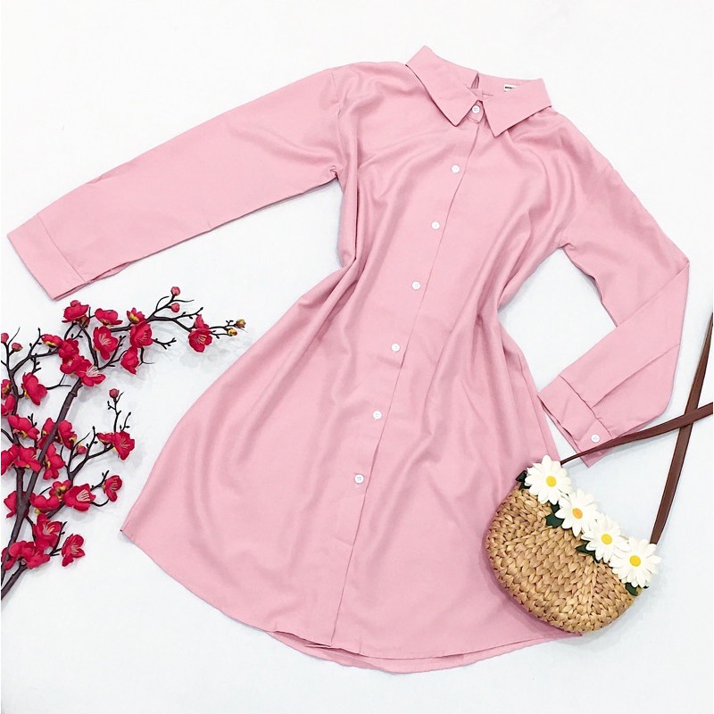 Đầm sm hồng form dài