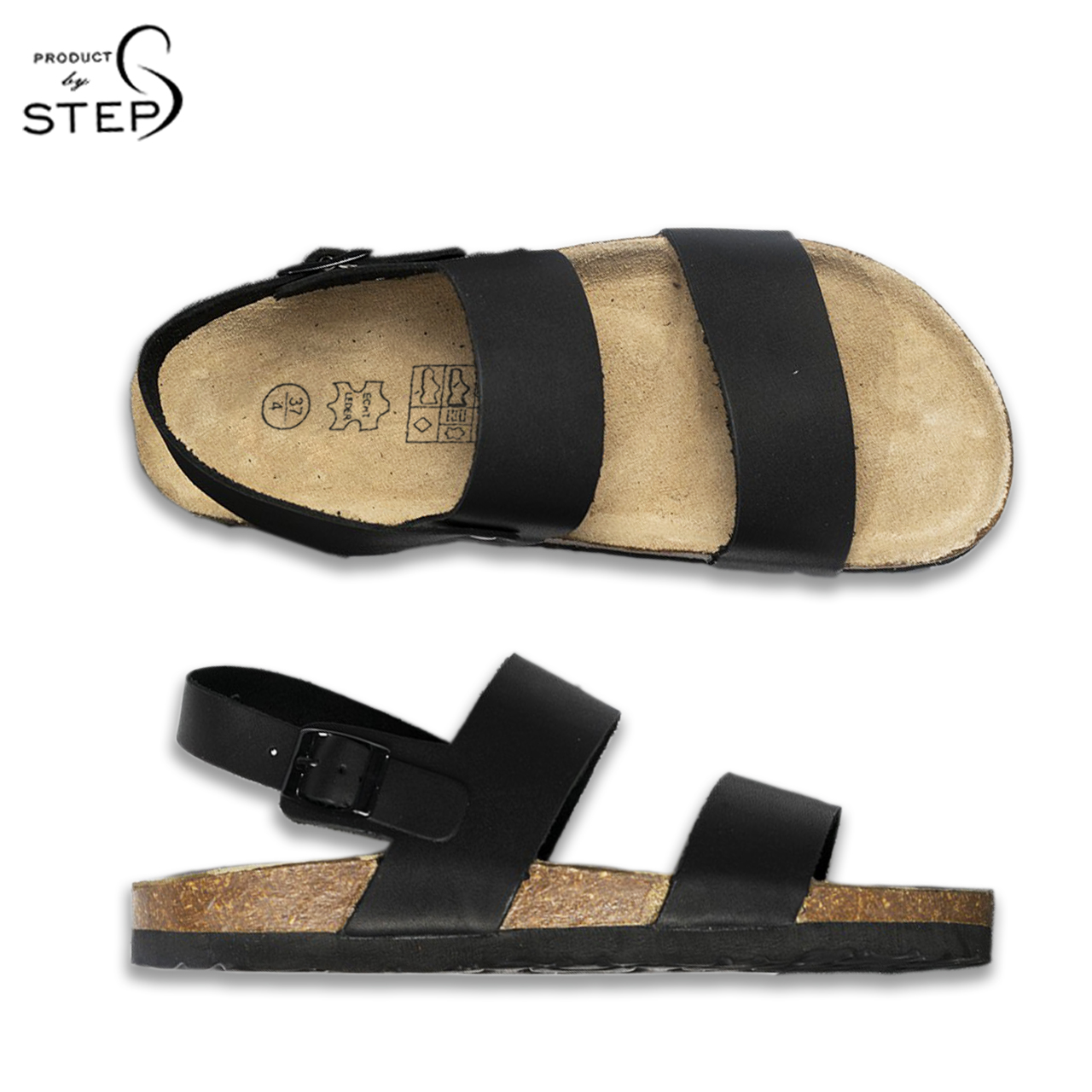 [Sandal] Giày Đế trấu Da thật Quai đôi (size 35-45)