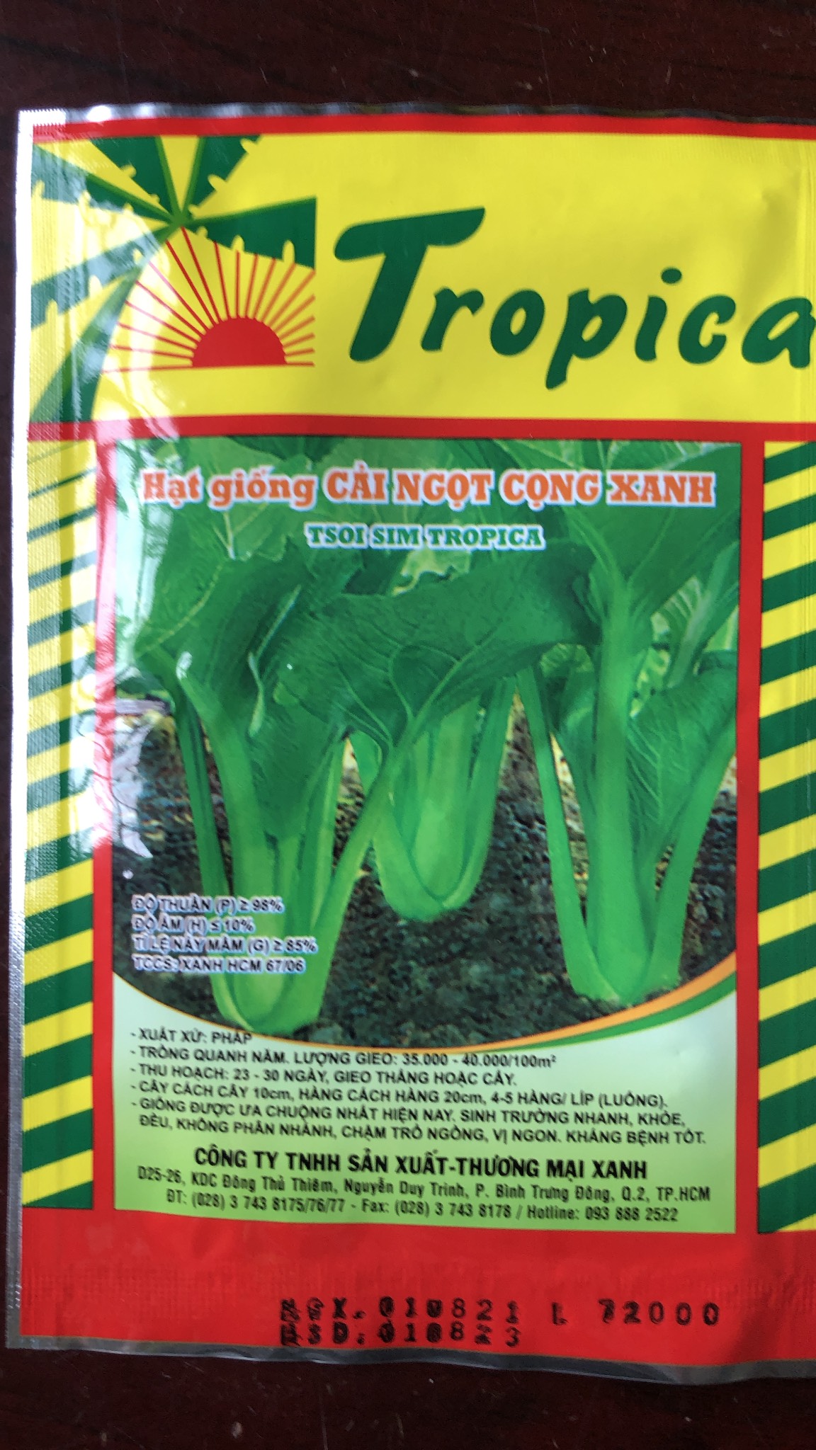 Hạt giống Cải Ngọt Cọng xanh xuất xứ Pháp 20g ~ 6800 hạt