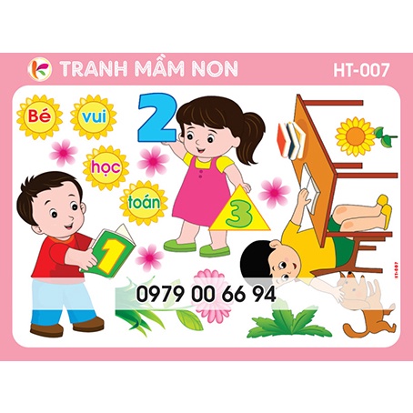Decal mầm non- góc học tập 007