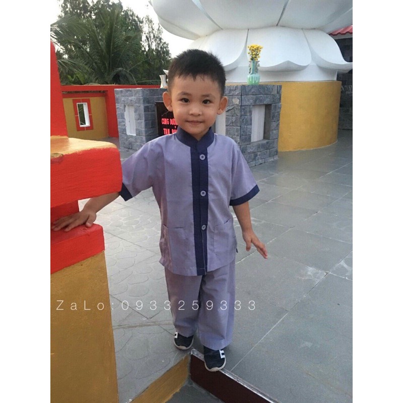 Đồ lam đi chùa cho bé trai lãnh tụ phối bé trai gái đồ bộ bé quần áo bé