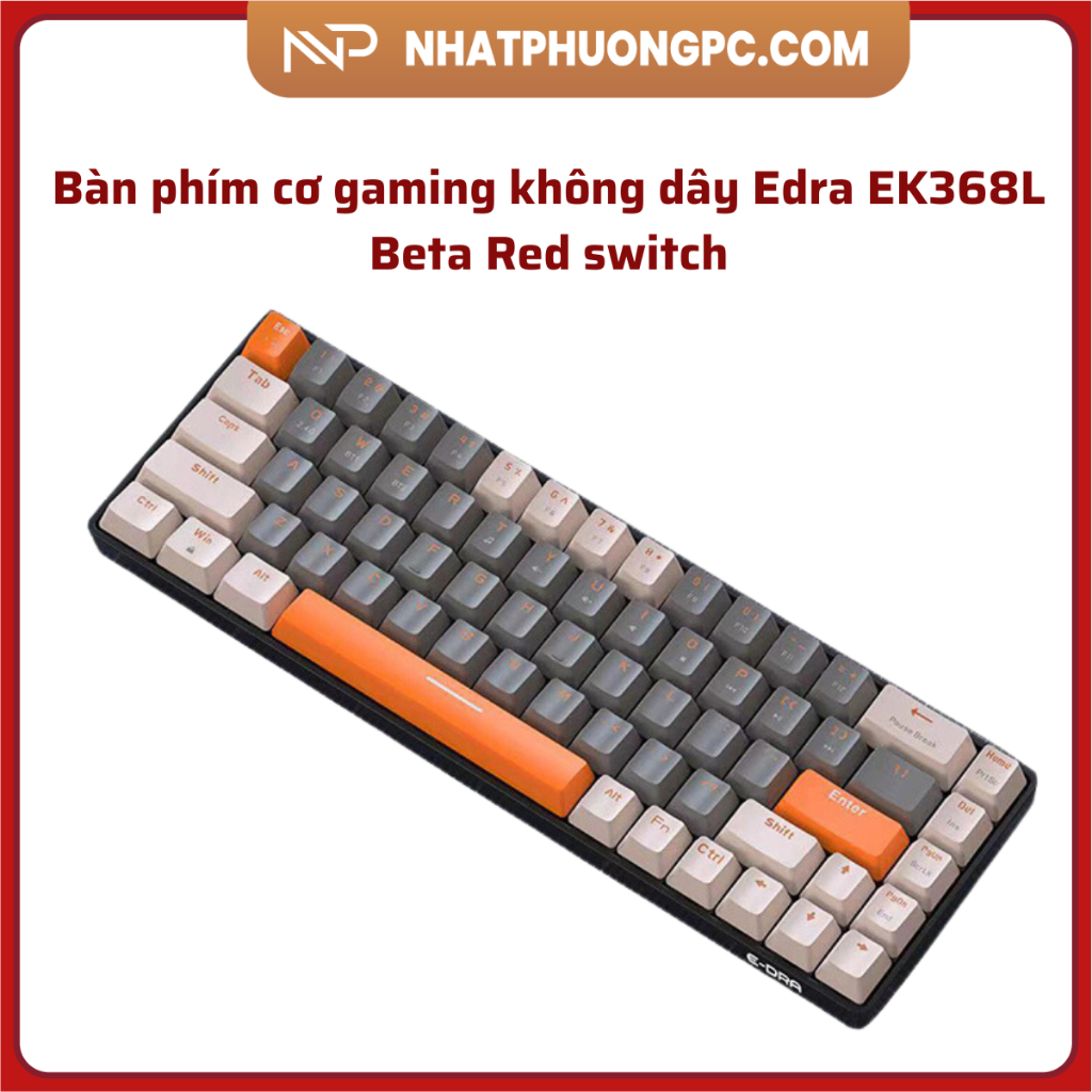 Bàn phím cơ gaming không dây Edra EK368L Beta Red switch
