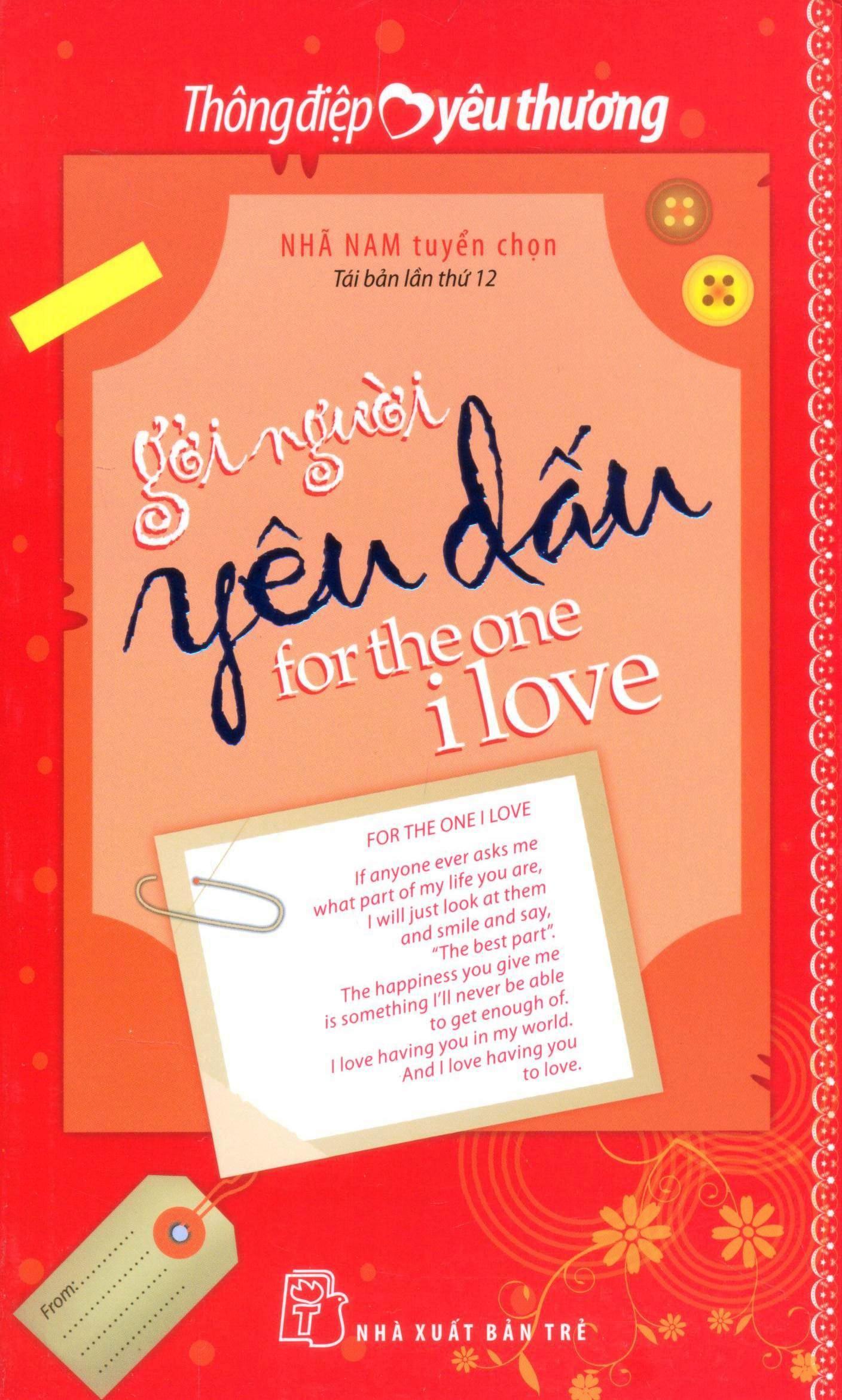Sách nxb trẻ - thông điệp yêu thương - gởi người yêu dấu