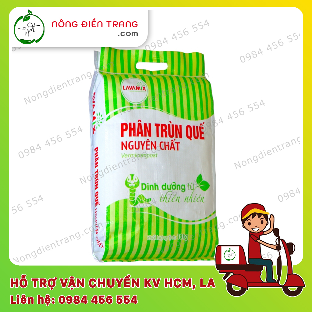 Bao 10kg - phân trùn quế hữu cơ nguyên chất 100% dinh dưỡng từ thiên nhiên lavamix - bổ sung dinh dưỡng, cải tạo đất vtnn nông điền trang