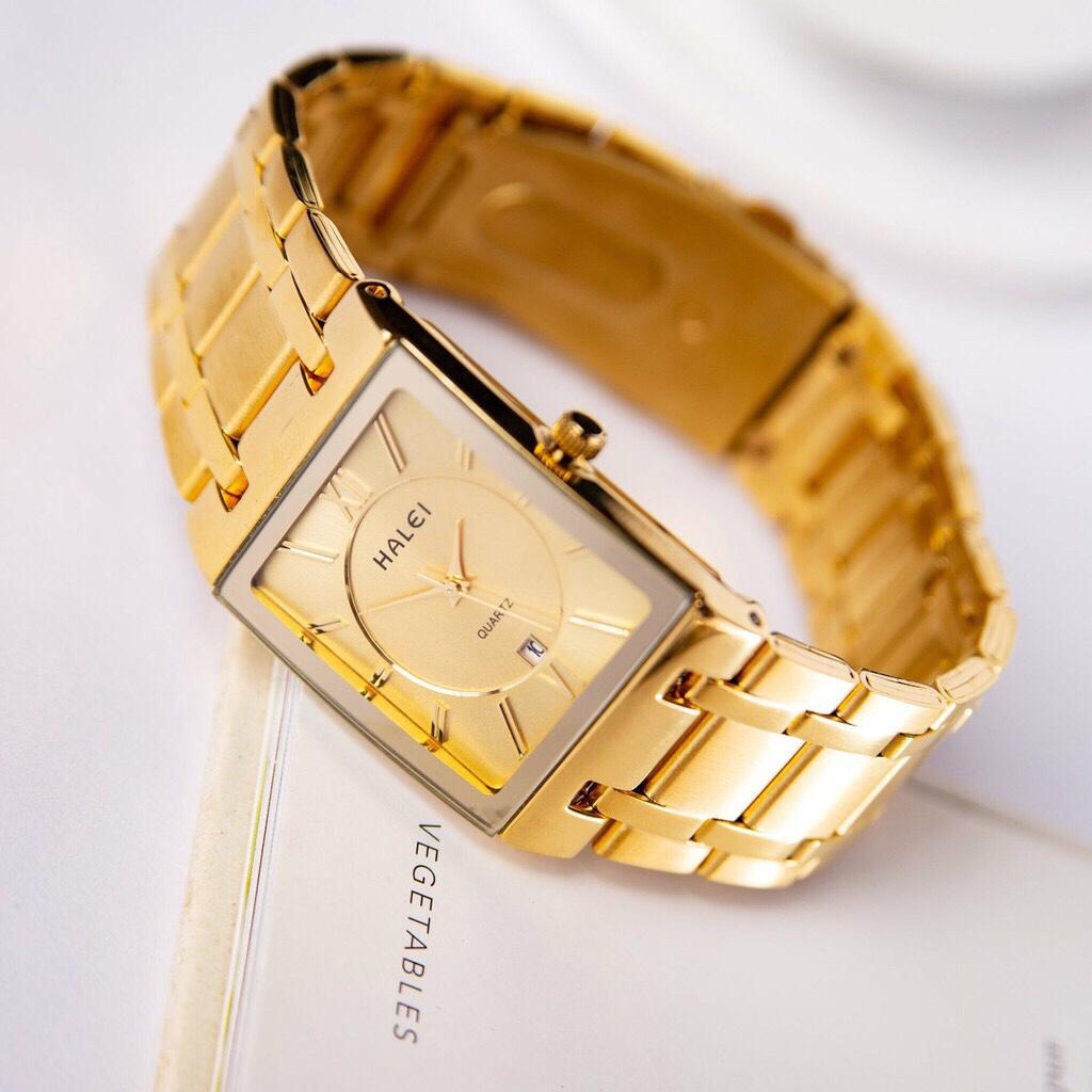 Đồng hồ cặp đôi Halei HL3 full gold đẳng cấp thời trang cặp đôi