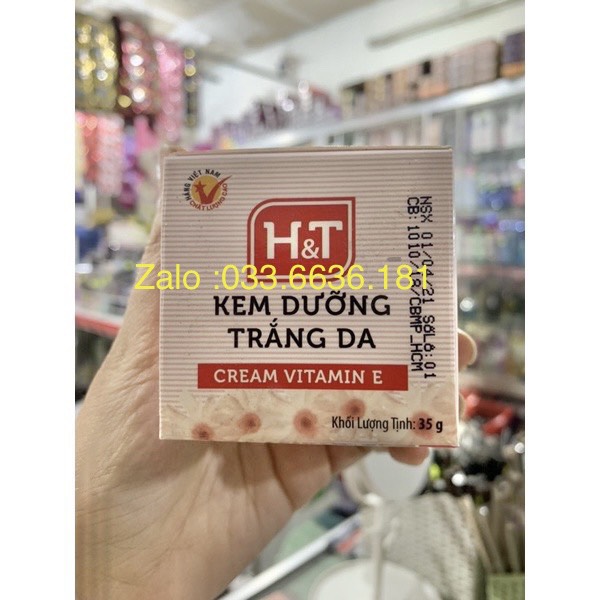 Kem H &T dưỡng trắng da mặt vitamin e hủ 35g