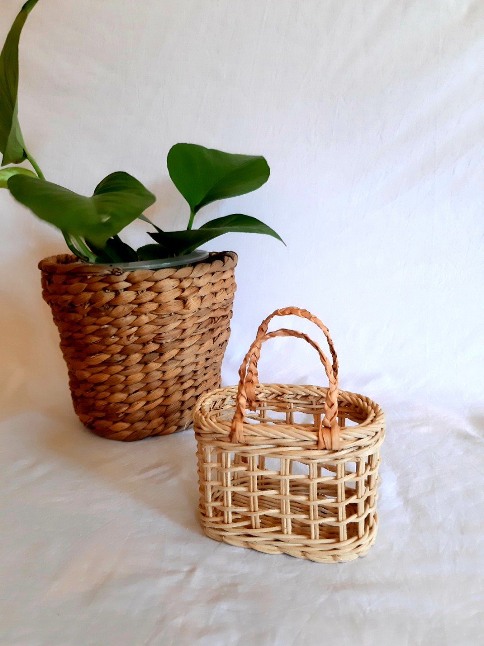 Giỏ Mây Siêu Xinh XắnPhong cách vintage boho mini siêu nhỏ dùng để trang trí Phòng bé