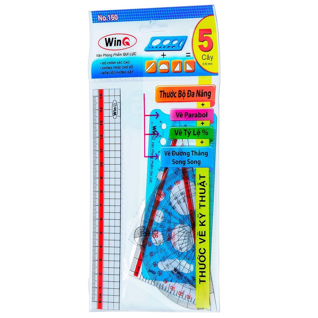Bộ 5 Cây Thước Dẻo Trắng WinQ