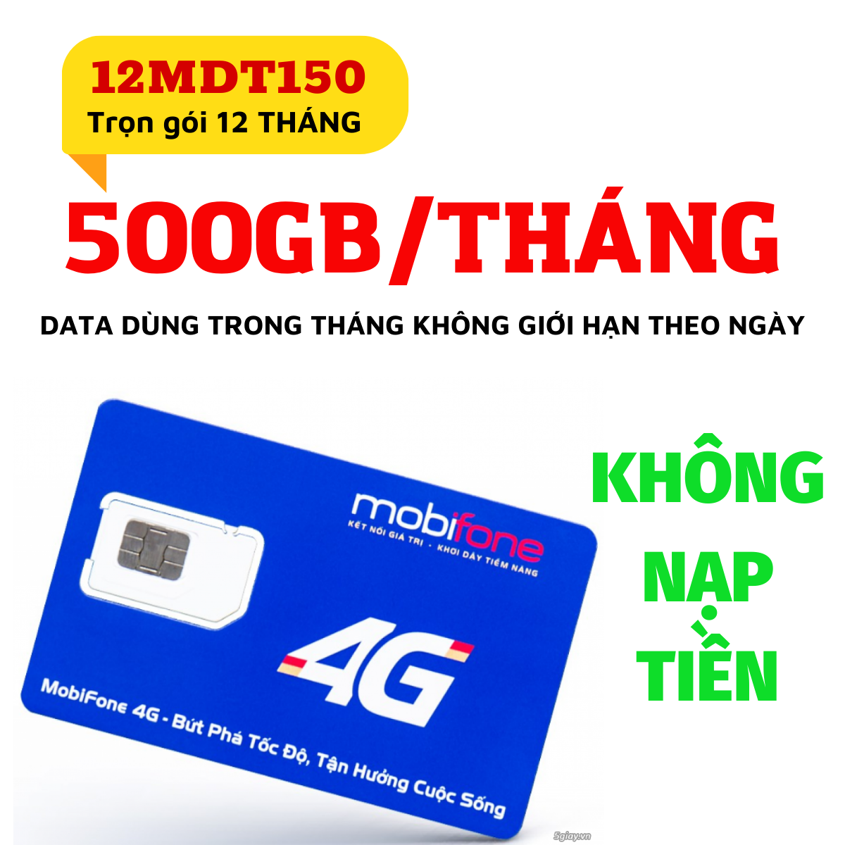 Siêu sim 4g mobifone 6mdt150 12mdt150 500gb 1 tháng , data không giới hạn chia theo tháng với 500gb/tháng . freeship - chưa kích hoạt.