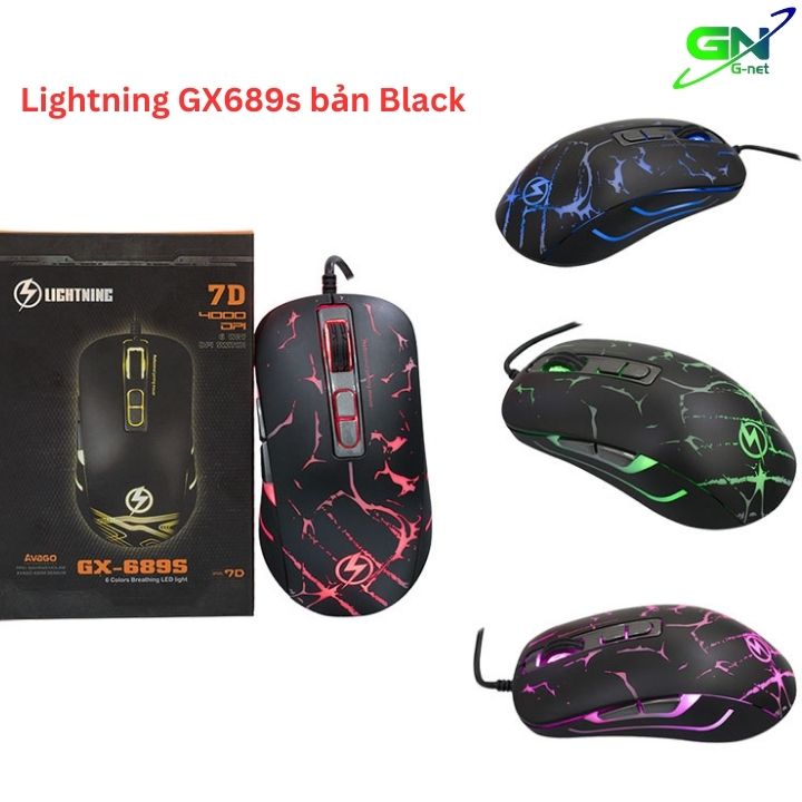 Chuột game có dây Lightning GX689S 4000DPI