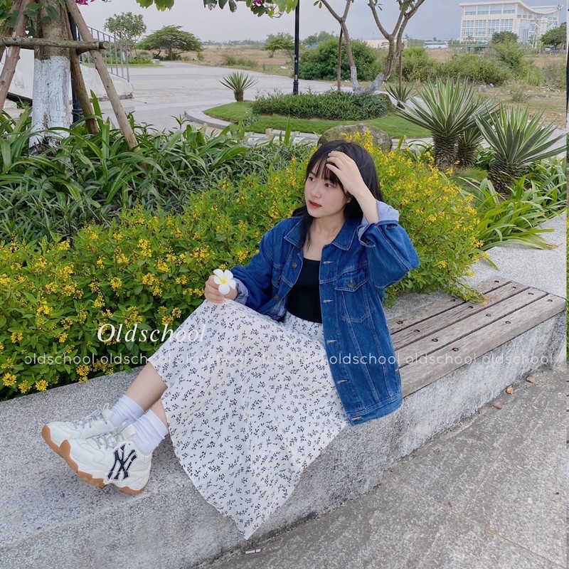 (Oldschoolcloth)CHÂN VÁY HOA ULZZANG CẠP CHUN (ảnh thật/sẵn)