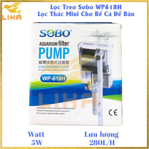Lọc Treo Sobo WP618H (5W-280L/H) - Lọc Thác Mini Cho Bể Cá Để Bàn