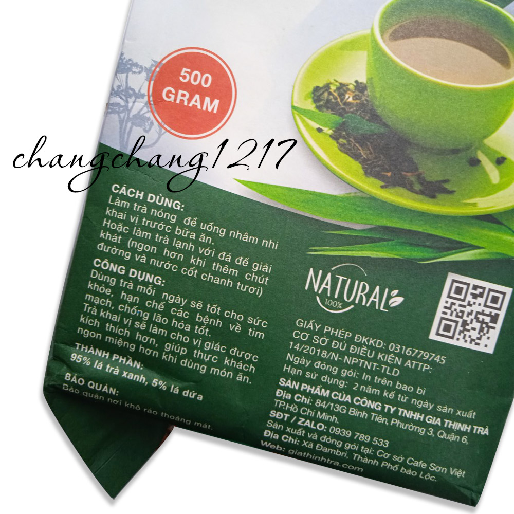 Trà Khai Vị Pha Trà Đá Dứa Gia Thịnh Trà Gói 300gr