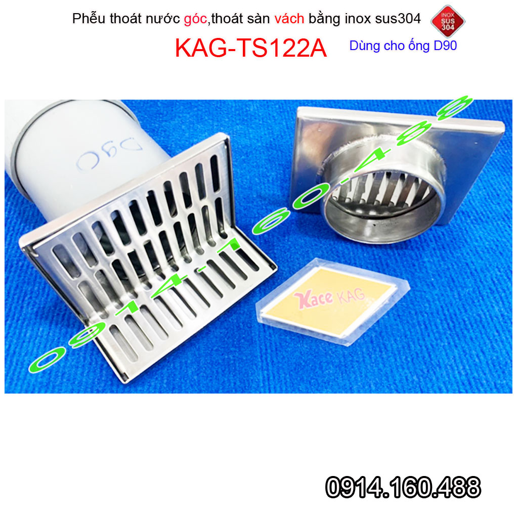 [HCM]Phễu thoát nước mưa thoát ngang D90 KAG-TS122A mới 2023, phễu thoát nước chữ L vách tường hành lang ban công thoát nước nhanh sử dụng tốt