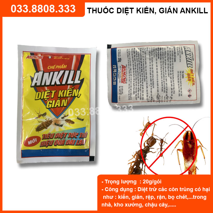 Chế phẩm Ankill diệt kiến gián côn trùng gói 20gram