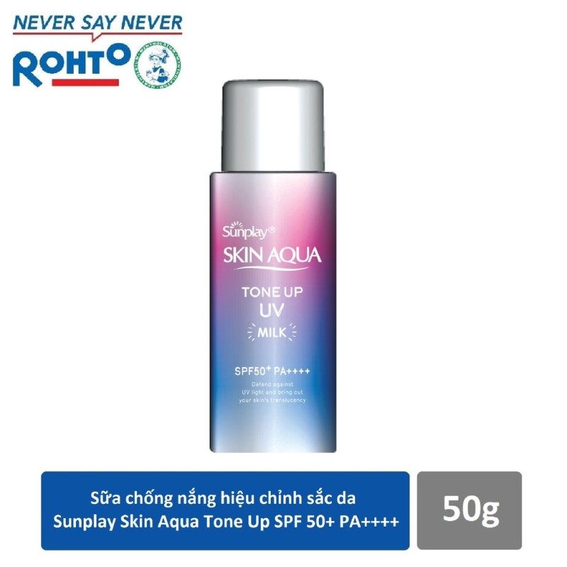 Sữa chống nắng hiệu chỉnh sắc da Sunplay Skin Aqua Tone Up UV Milk SPF50+, PA++++ 50ml (chai hồng)