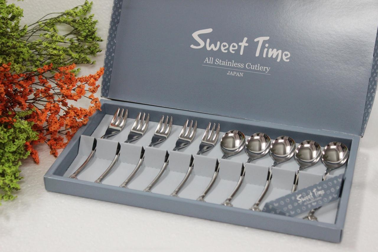 Bộ 10 thìa dĩa Inox Sweet Time Hàng Nhật