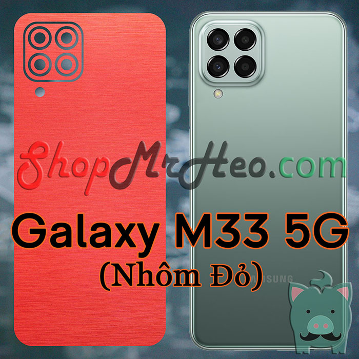 Skin Dán Mặt Sau Lưng Samsung Galaxy M33 5G (Carbon, Hình Hộp, Nhám, Vân Da, Nhôm Xước)
