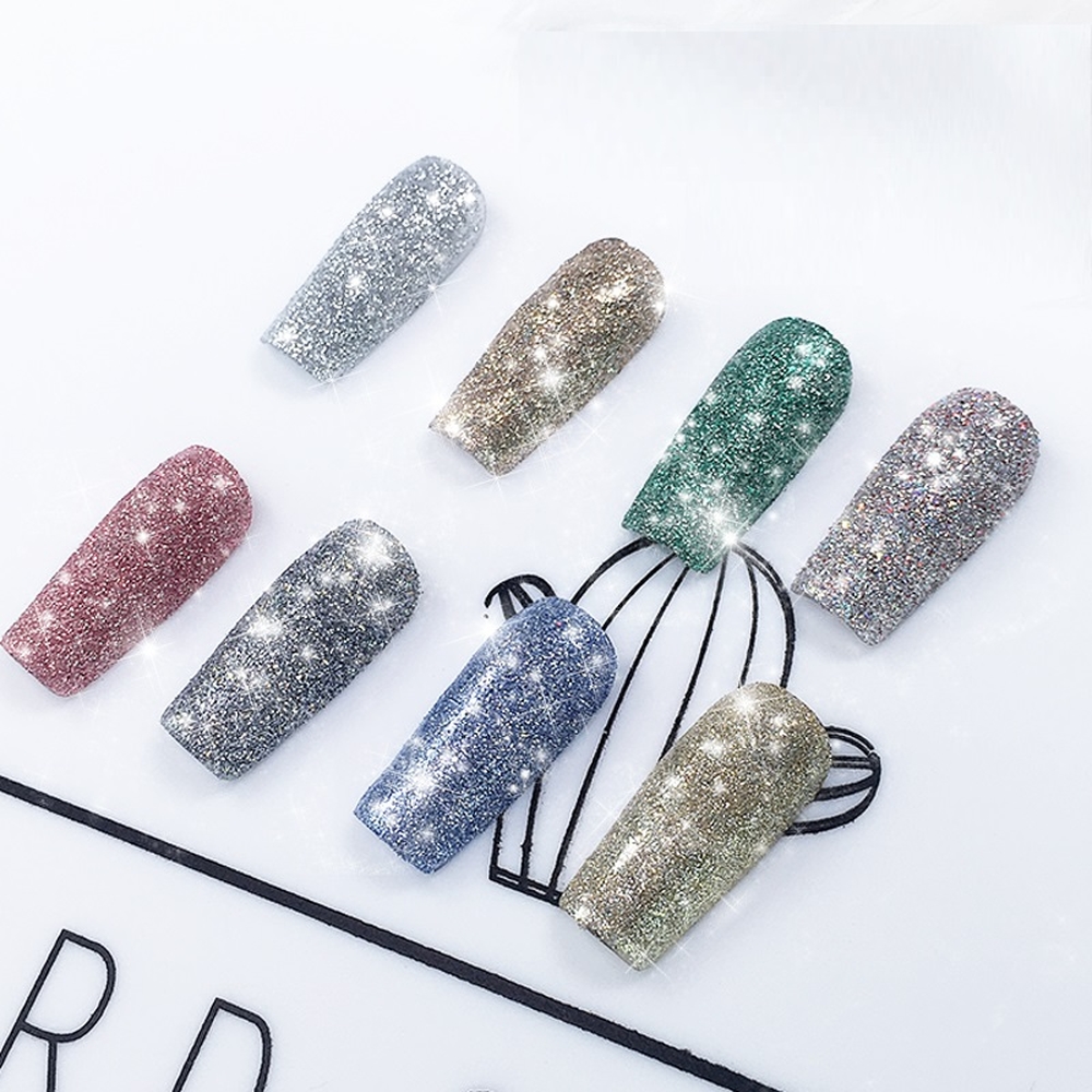 Set Nhũ Nail Flash Glitter Siêu Sáng 8 Màu