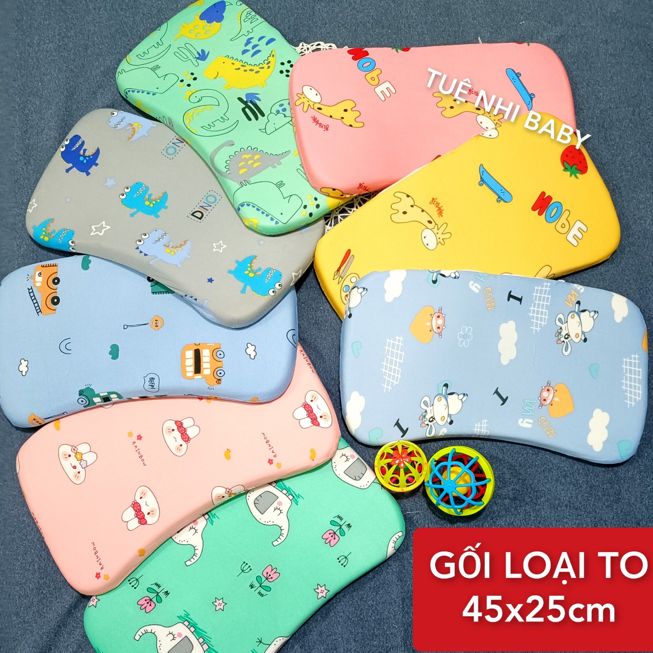 Gối cao su non cho bé(LOẠI TO 45x25cm)