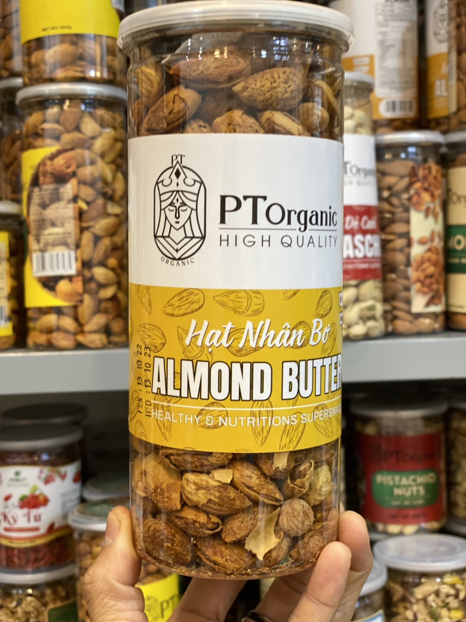 HẠNH NHÂN RANG BƠ HÀNG MỸ PT - HŨ PET -HỘP 500G (LOẠI ĐẶC BIỆT)