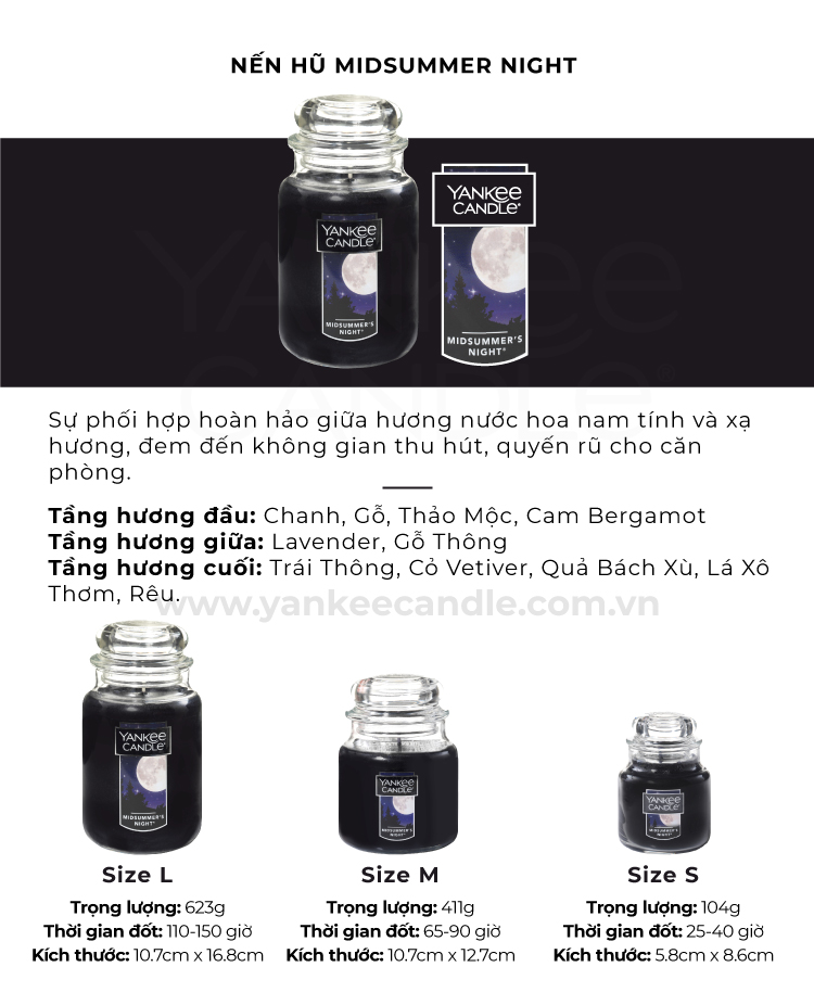 Nến hũ Yankee Candle size L - Midsummer Night