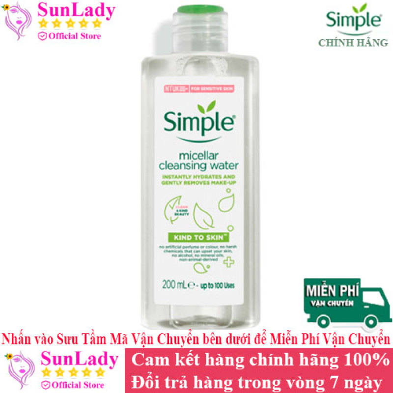 [HCM]Nước Tẩy Trang Dịu Nhẹ Simple Kind To Skin Micellar Water 200ml chính hãng cao cấp