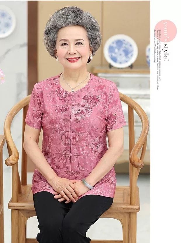 Áo kiểu không cổ cho mẹ/ bà