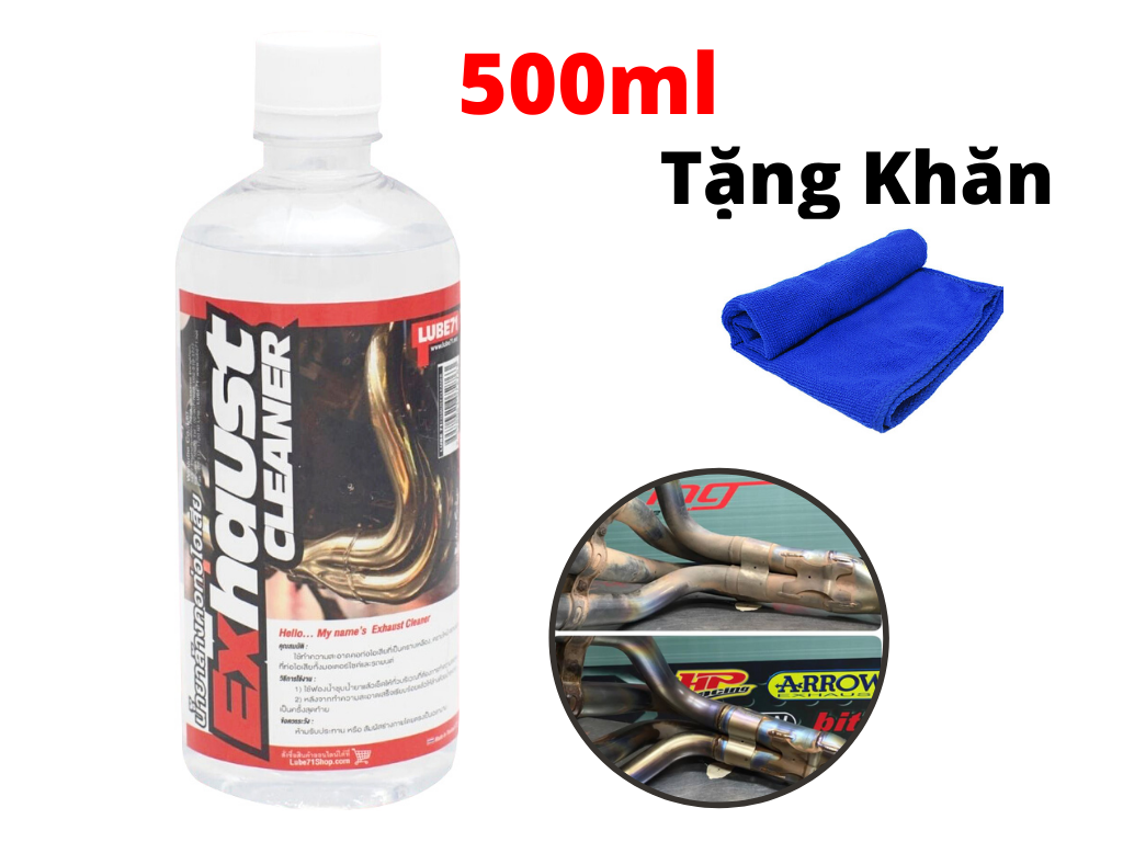 [HCM]Vệ Sinh Tẩy Cổ Pô Siêu Sạch Nhập Thái  Lube71 EXHAUST CLEANER 500ml + Tặng Khăn