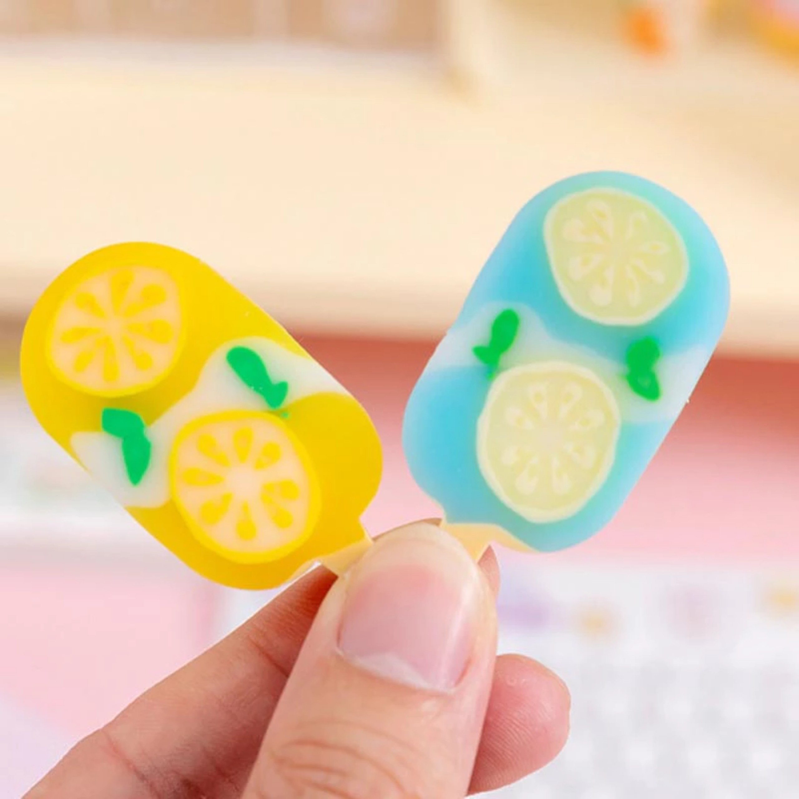 Combo 2 Cục Gôm Trái Cây Hình Que Kem Dễ Thương Độc Đáo