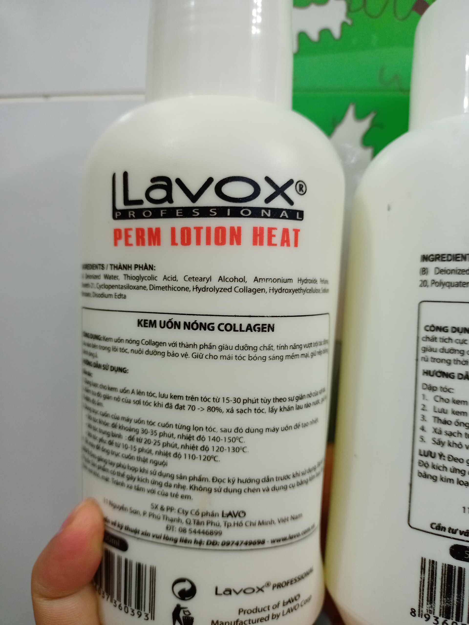 Kem uốn nóng collagen Lavox trắng 500ml