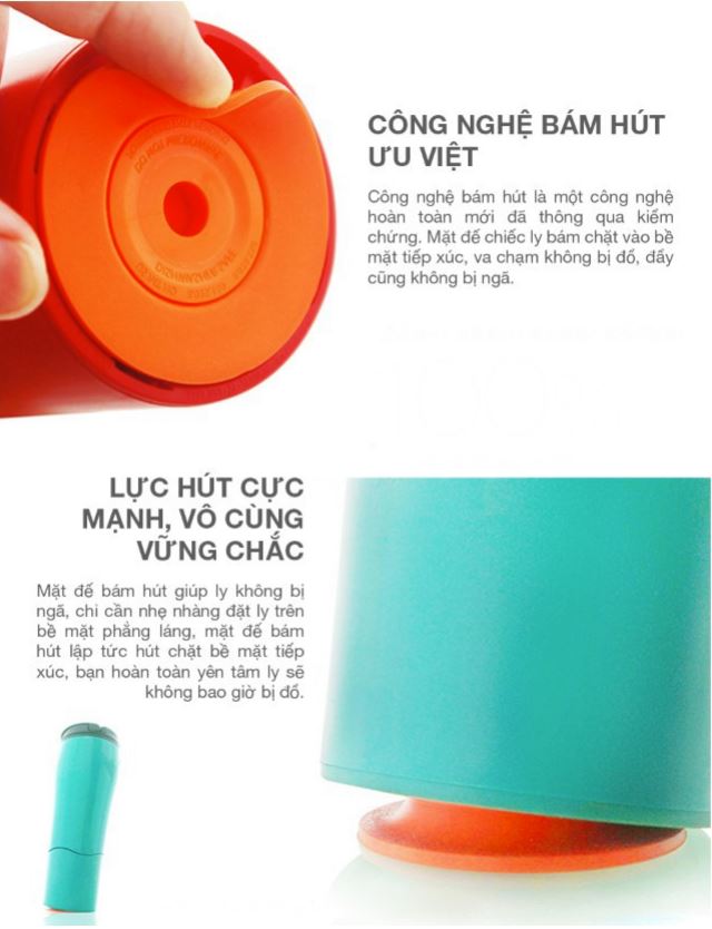Bình uống nước, ly chống đổ ngã inox 350ml