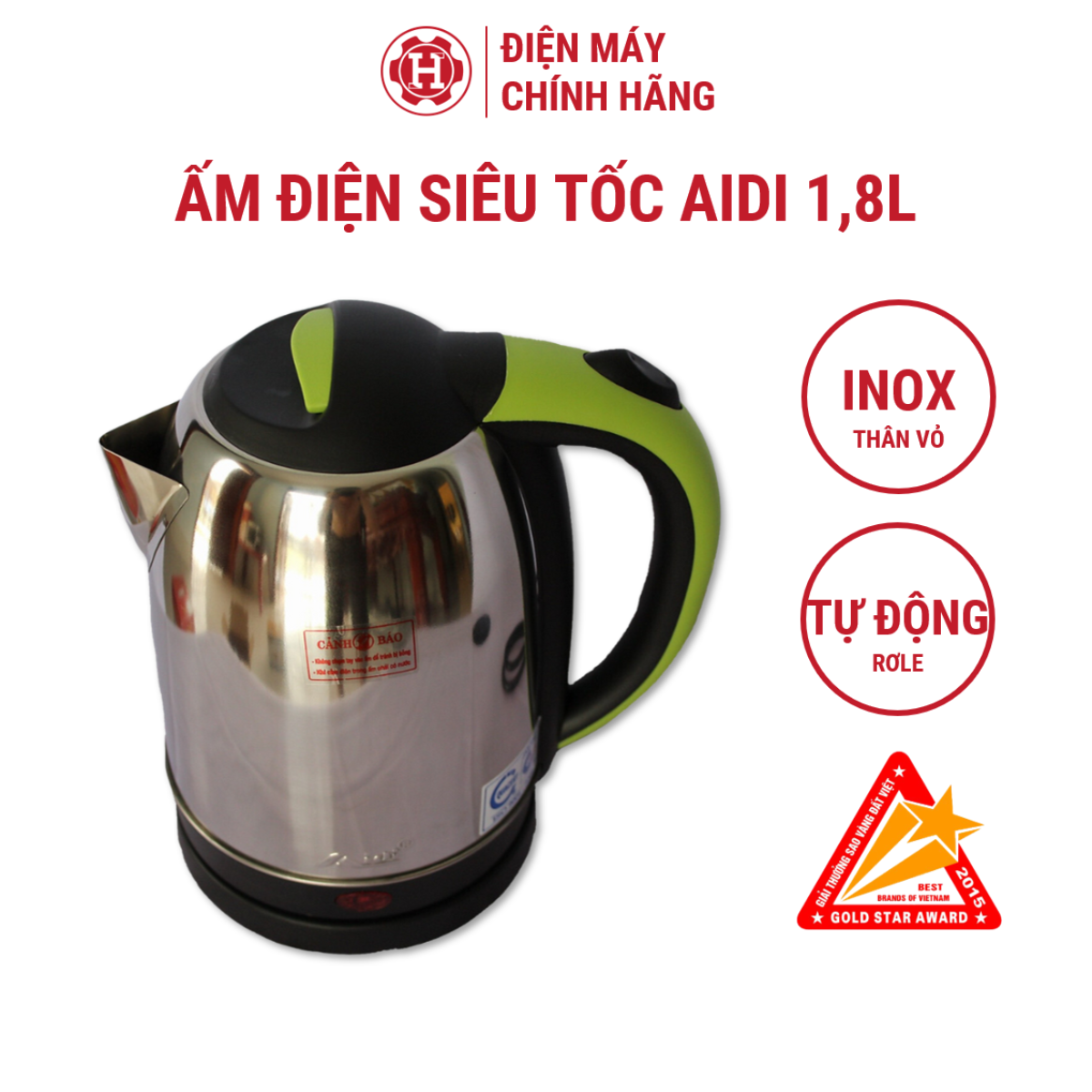 Bình ấm điện siêu tốc Aidi 1,8L