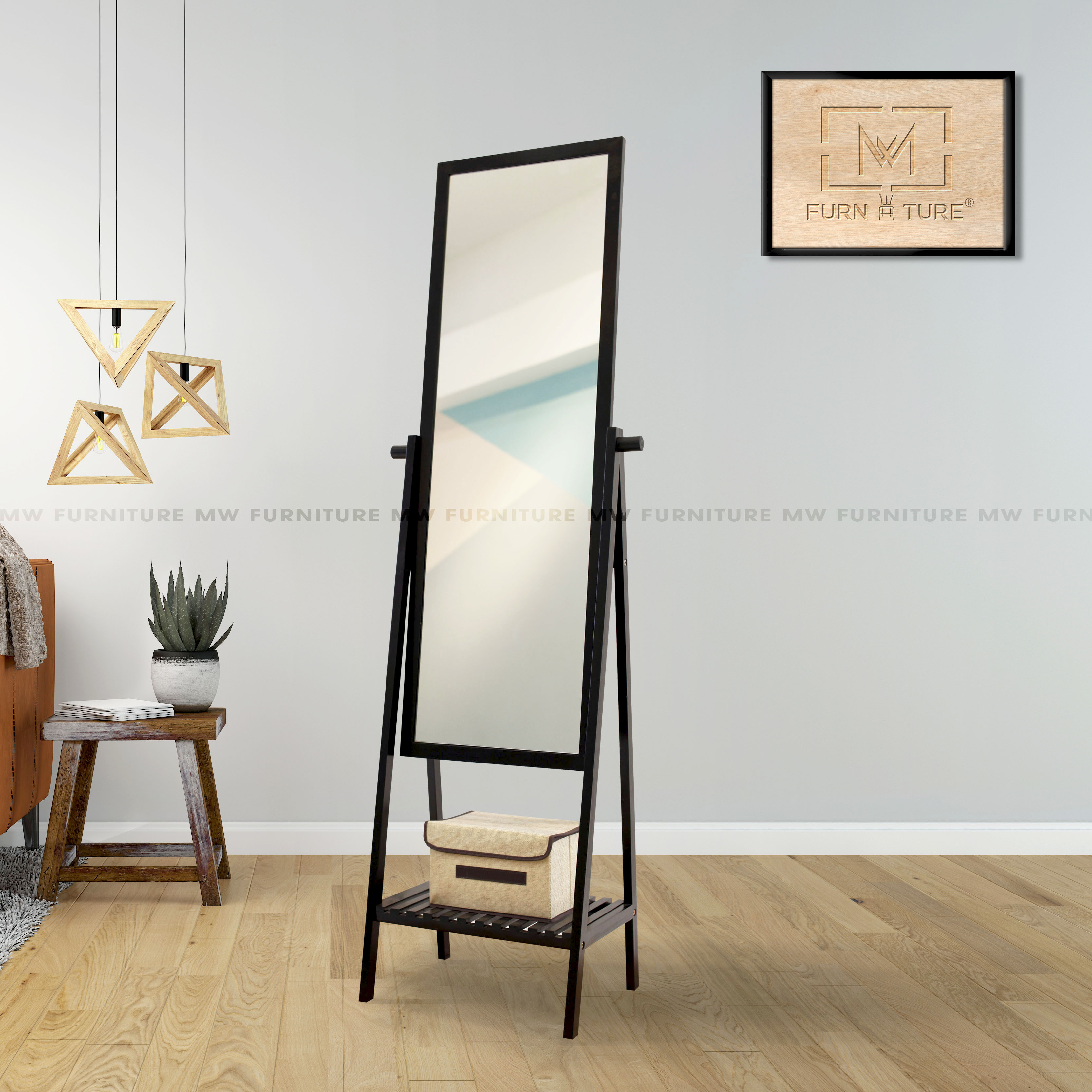 GƯƠNG SOI LIỀN KỆ TOÀN THÂN KHUNG GỖ CAO CẤP THƯƠNG HIỆU MW FURNITURE - NỘI THẤT CĂN HỘ