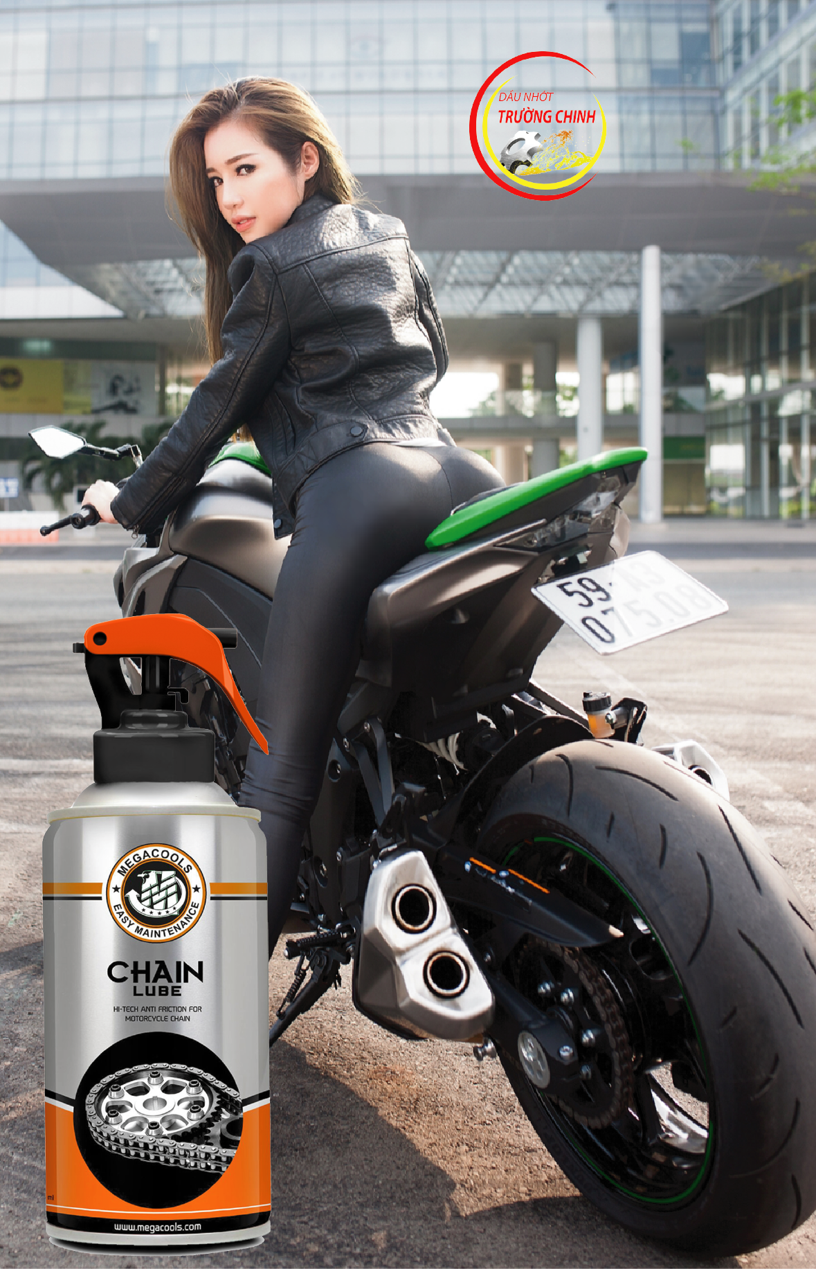 Chai dưỡng sên Megacools Chain Lube 300ml Indonesia