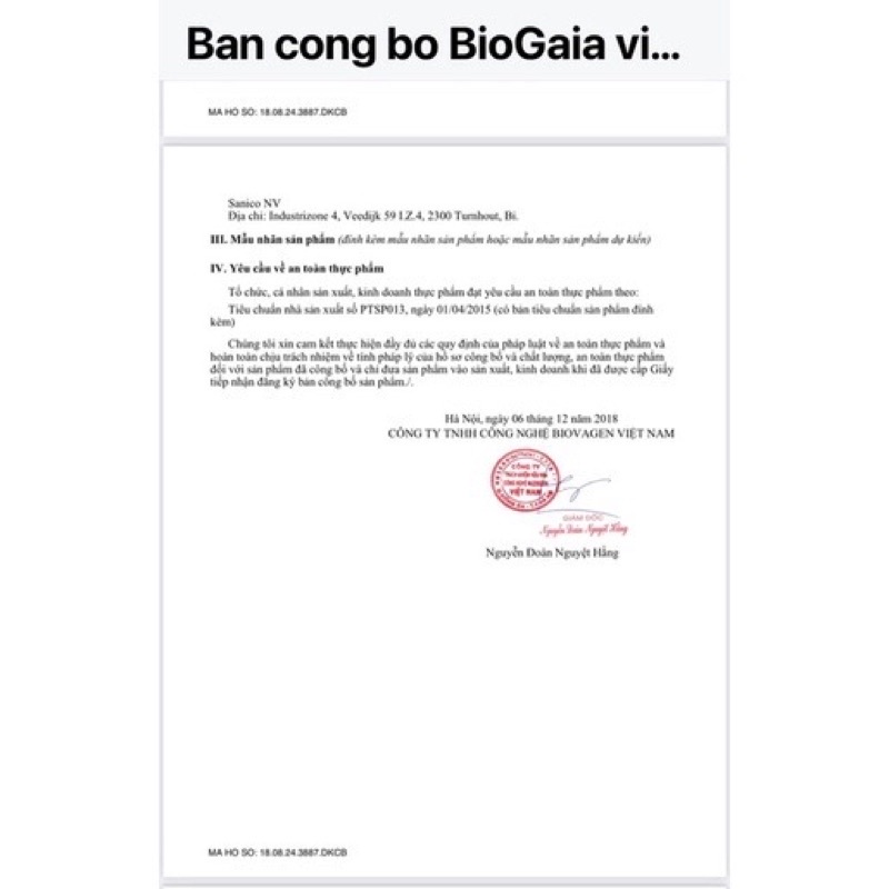 Men vi sinh BioGaia Thụy Điển 5ml