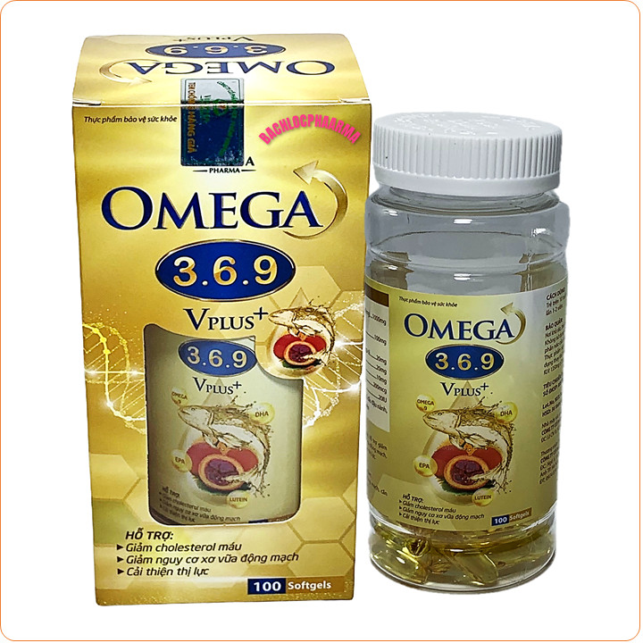 Viên Uống Dầu Cá Omega 369 - Giúp Bổ Sung Lutein,  Giúp Giảm Mỡ Máu, Giảm Nguy Cơ Mắc Bệnh Tim Mạch Do Xơ Vữa Động Mạch, Tốt Cho Mắt.