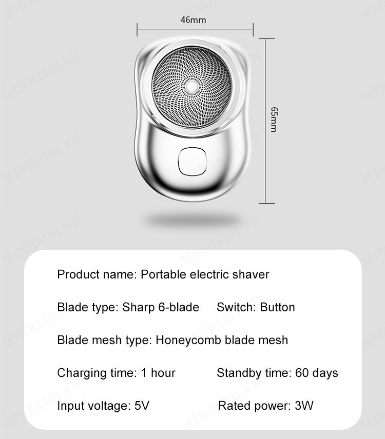 Waterproof portable electric shaver