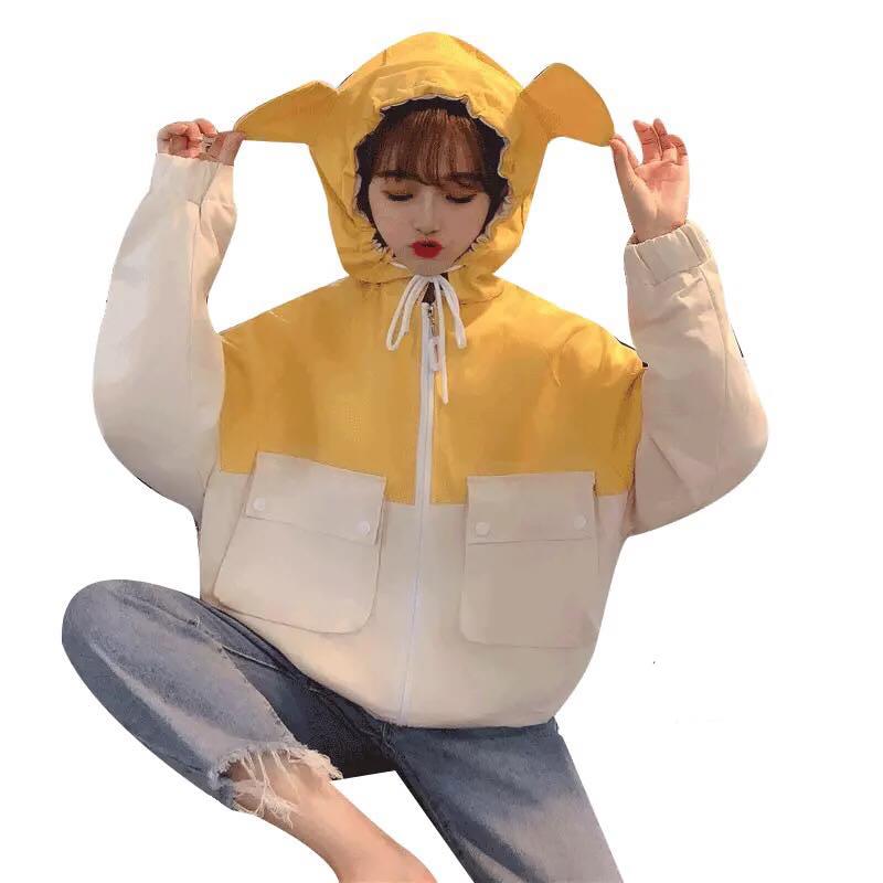 Áo Khoác kaki Mũ Tai Thỏ cute