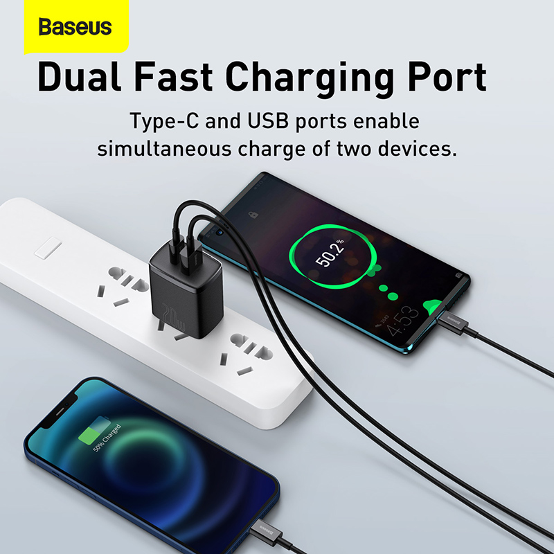 Cốc sạc siêu nhỏ gọn 20W Baseus Compact Quick Charger